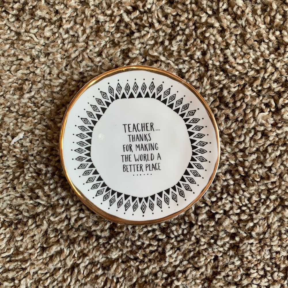 Natural Life Teacher Glass Trinket Dish